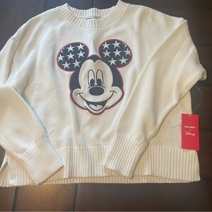 Old Navy Women's White Mickey Mouse Sweater